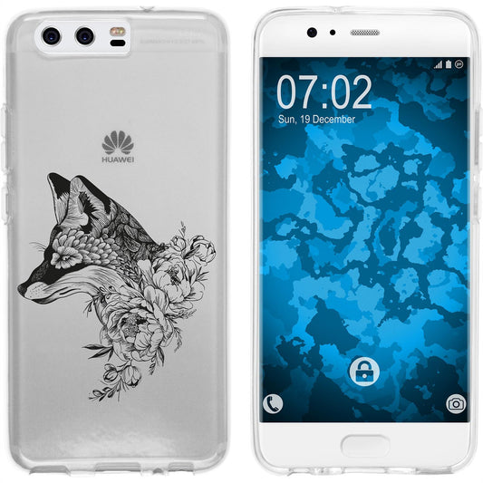 P10 Plus Silikon-Hülle Floral Fuchs M1-1 Case