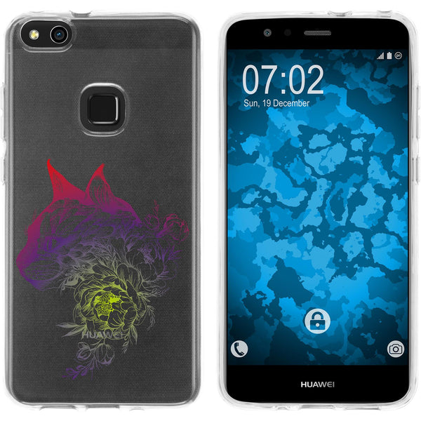 P10 Lite Silikon-Hülle Floral Katze M2-5 Case