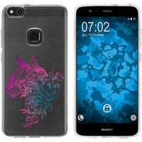 P10 Lite Silikon-Hülle Floral Katze M2-6 Case