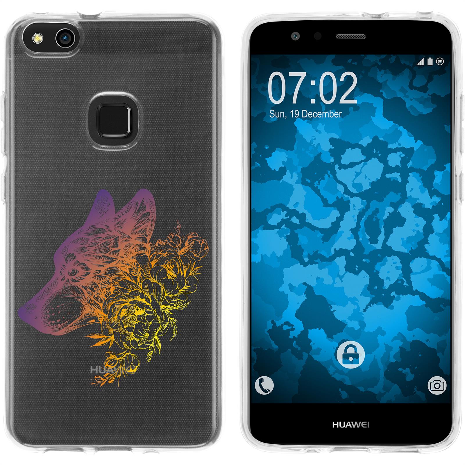 P10 Lite Silikon-Hülle Floral Wolf M3-3 Case