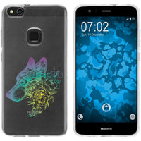 P10 Lite Silikon-Hülle Floral Wolf M3-4 Case