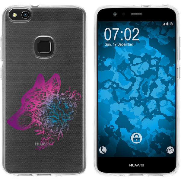 P10 Lite Silikon-Hülle Floral Wolf M3-6 Case