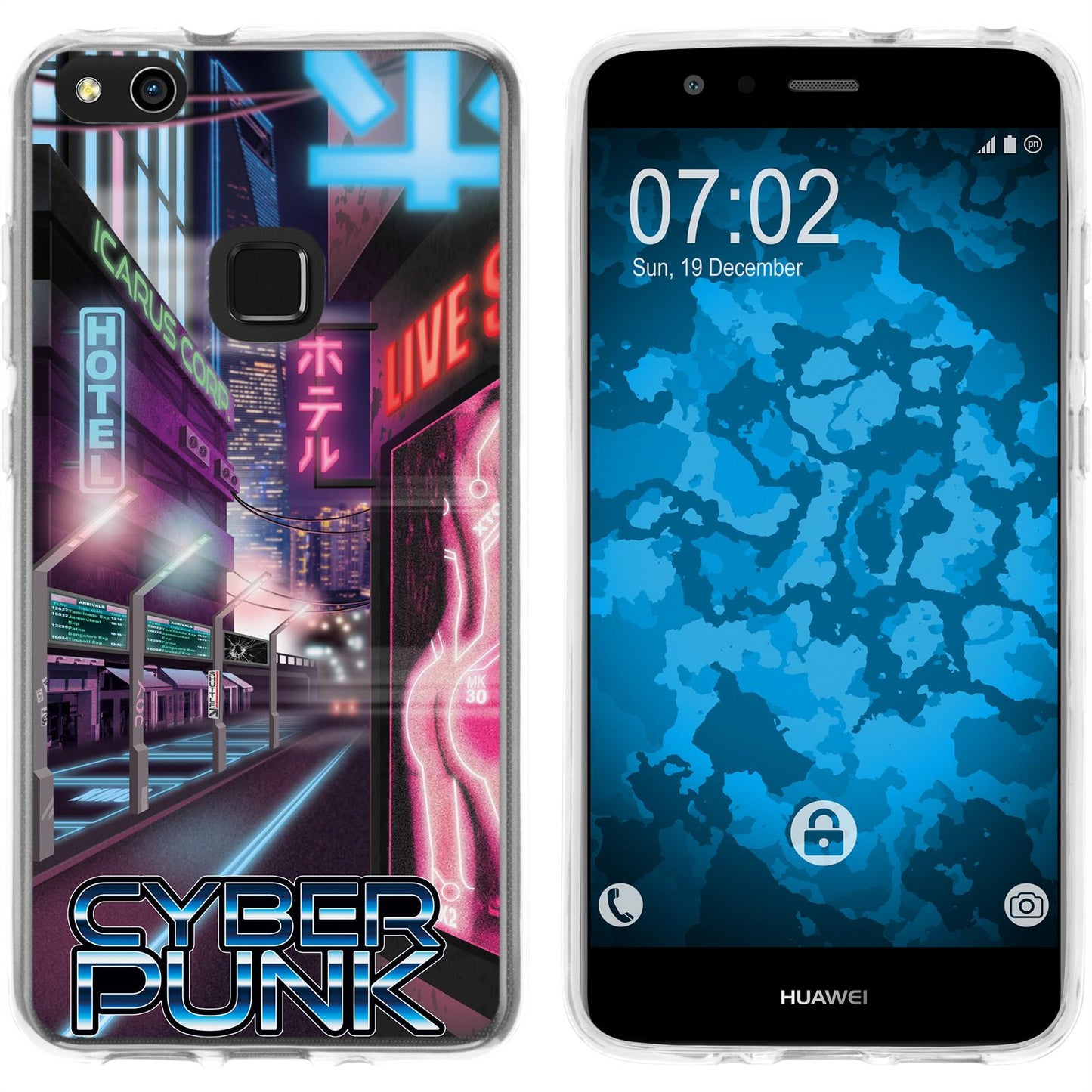 P10 Lite Silikon-Hülle Retro Wave Cyberpunk.01 M4 Case