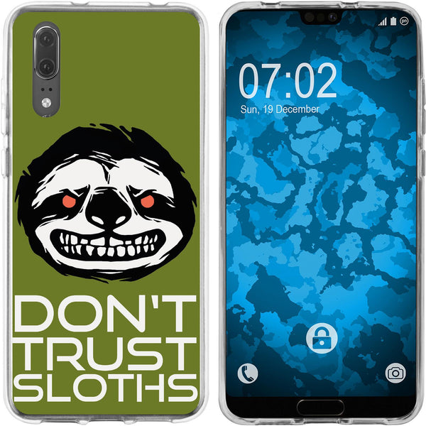 P20 Silikon-Hülle Crazy Animals Faultier M3 Case