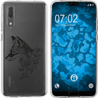 P20 Silikon-Hülle Floral Fuchs M1-1 Case