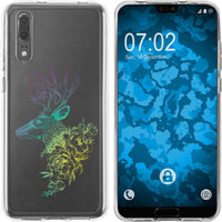 P20 Silikon-Hülle Floral Hirsch M7-4 Case