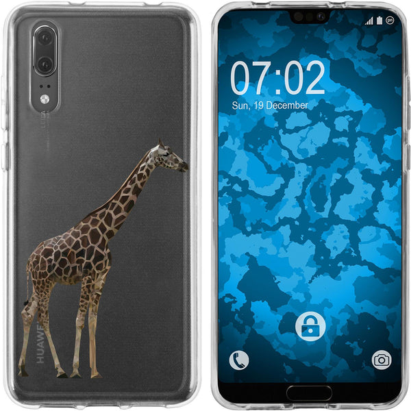 P20 Silikon-Hülle Vektor Tiere Giraffe M8 Case