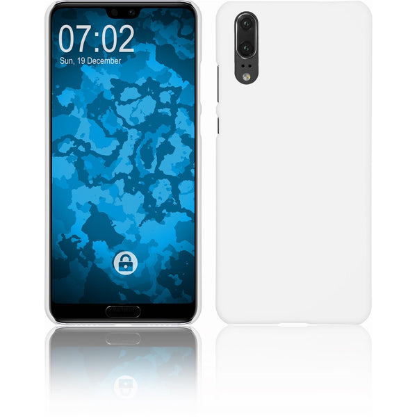 Hardcase für Huawei P20 gummiert weiﬂ