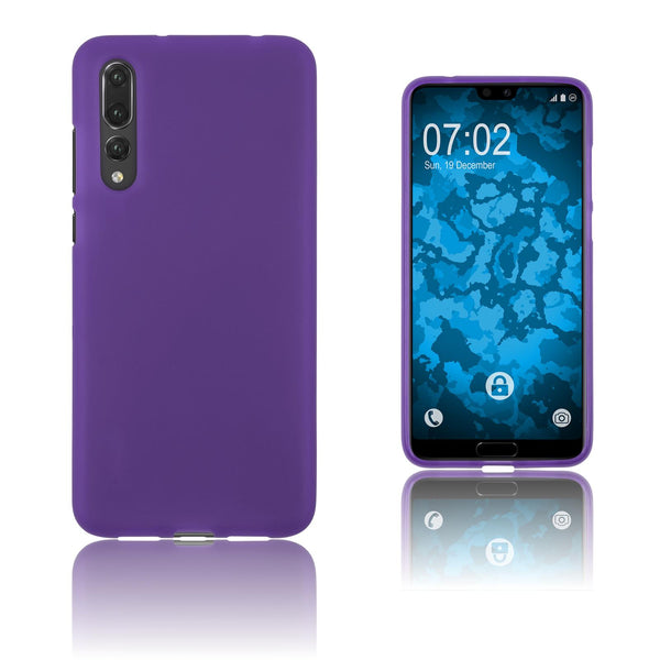 PhoneNatic Case kompatibel mit Huawei P20 Pro - lila Silikon Hülle matt Cover