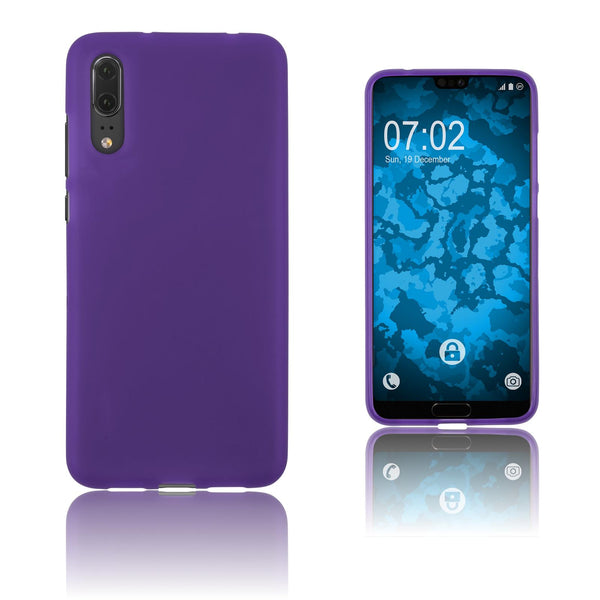 PhoneNatic Case kompatibel mit Huawei P20 - lila Silikon Hülle matt Cover