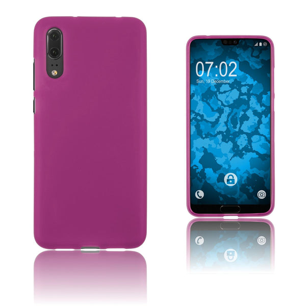 PhoneNatic Case kompatibel mit Huawei P20 - pink Silikon Hülle matt Cover