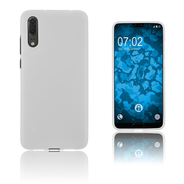 PhoneNatic Case kompatibel mit Huawei P20 - clear Silikon Hülle matt Cover