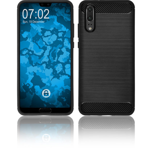 PhoneNatic Case kompatibel mit Huawei P20 - schwarz Silikon Hülle Ultimate Cover
