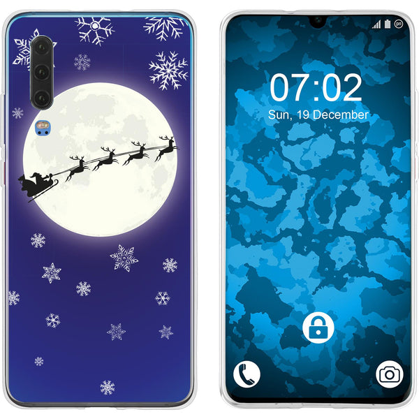 P30 Silikon-Hülle X Mas Weihnachten Santa - Snowflakes M4 Ca