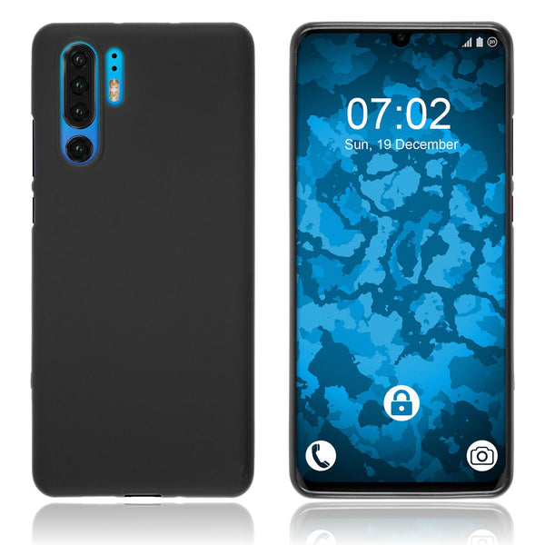 PhoneNatic Case kompatibel mit Huawei P30 Pro / P30 Pro New Edition - schwarz Silikon Hülle matt Cover