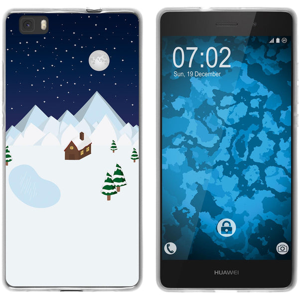 P8 Lite 2015 (1.Gen.) Silikon-Hülle X Mas Weihnachten Winter