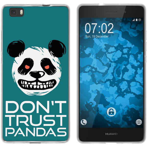 P8 Lite 2015 (1.Gen.) Silikon-Hülle Crazy Animals Panda M2 C