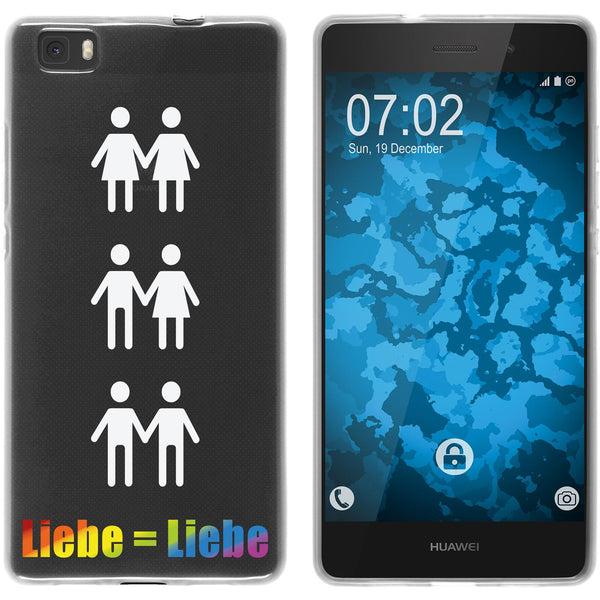 P8 Lite 2015 (1.Gen.) Silikon-Hülle pride Beziehung M1 Case