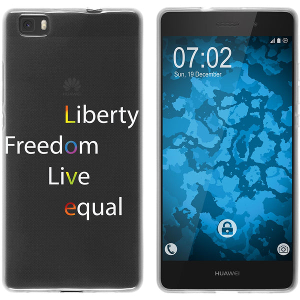 P8 Lite 2015 (1.Gen.) Silikon-Hülle pride Wörter M2 Case