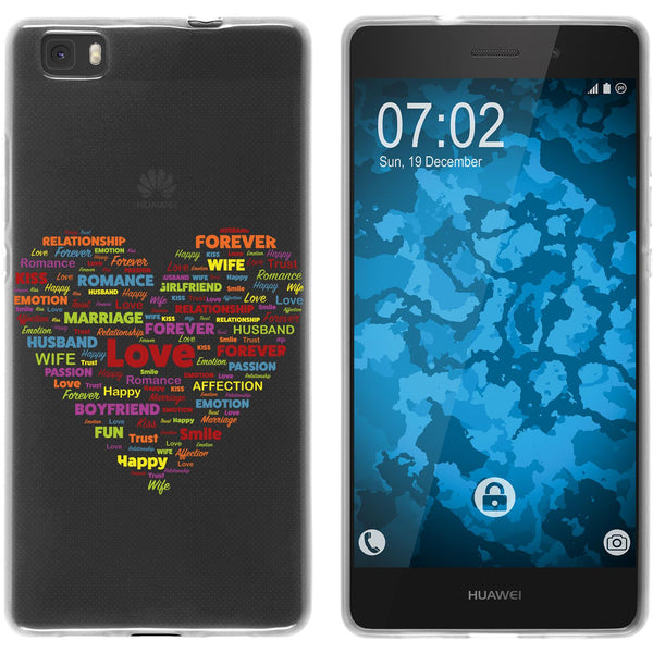 P8 Lite 2015 (1.Gen.) Silikon-Hülle pride Herz M5 Case