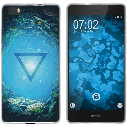 P8 Lite 2015 (1.Gen.) Silikon-Hülle Element Wasser M4 Case