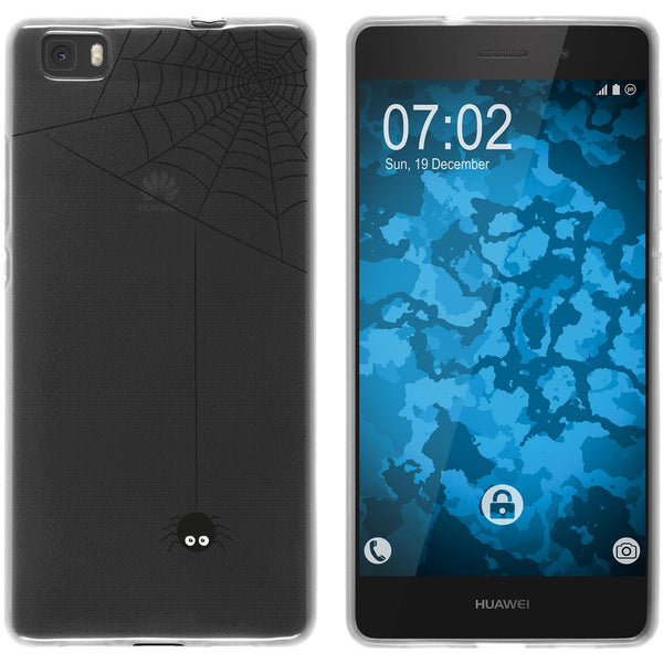 P8 Lite 2015 (1.Gen.) Silikon-Hülle Herbst Spinne/Spider M3