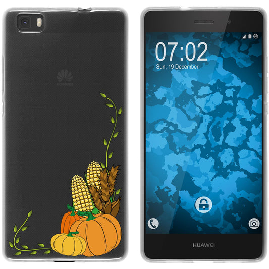 P8 Lite 2015 (1.Gen.) Silikon-Hülle Herbst Erntedankfest/Tha