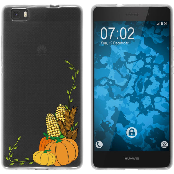 P8 Lite 2015 (1.Gen.) Silikon-Hülle Herbst Erntedankfest/Tha