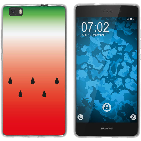 P8 Lite 2015 (1.Gen.) Silikon-Hülle Sommer Melone M5 Case