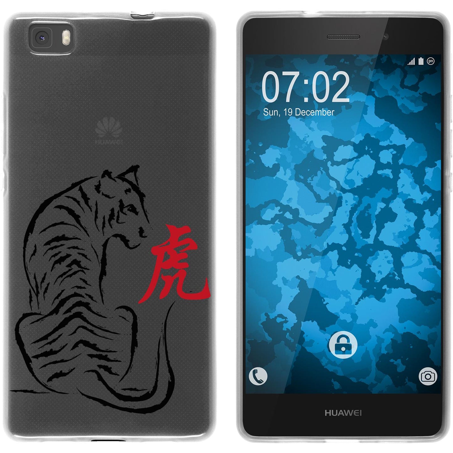 P8 Lite 2015 (1.Gen.) Silikon-Hülle Tierkreis Chinesisch M3