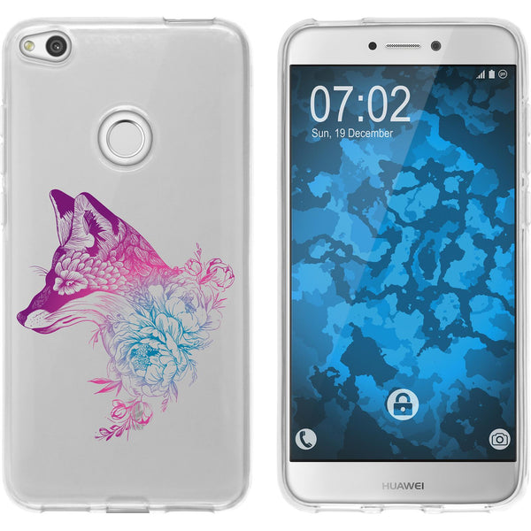 P8 Lite 2017 Silikon-Hülle Floral Fuchs M1-6 Case