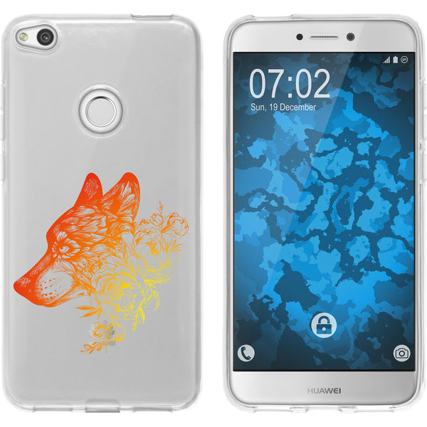 P8 Lite 2017 Silikon-Hülle Floral Wolf M3-2 Case