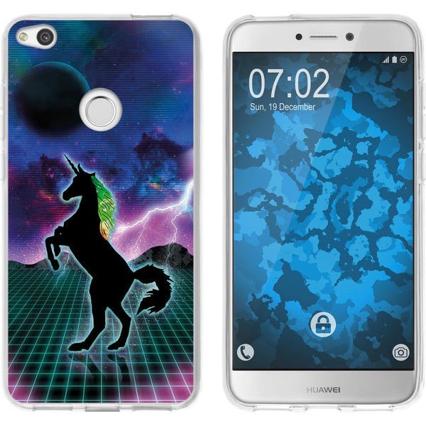 P8 Lite 2017 Silikon-Hülle Retro Wave Einhorn M2 Case