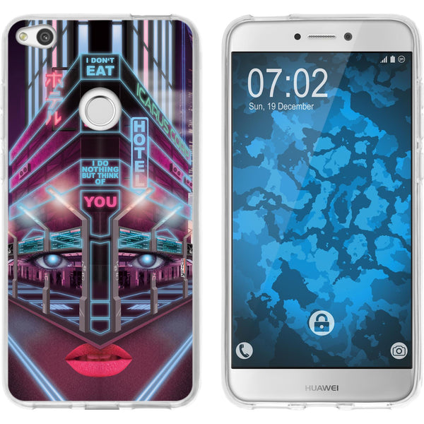 P8 Lite 2017 Silikon-Hülle Retro Wave Cyberpunk.02 M5 Case