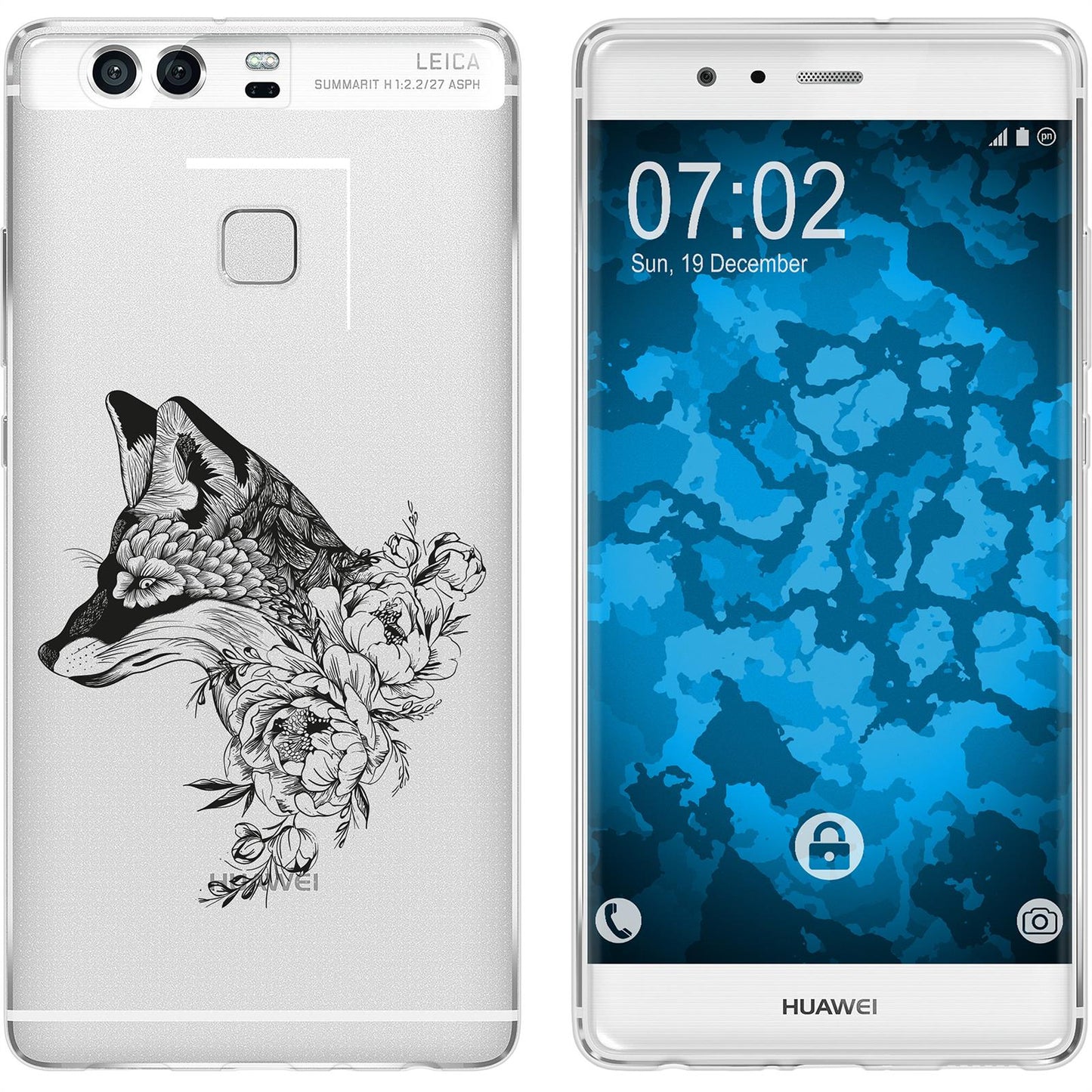 P9 Silikon-Hülle Floral Fuchs M1-1 Case