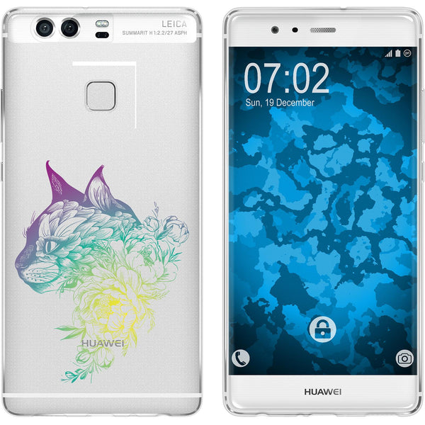 P9 Silikon-Hülle Floral Katze M2-4 Case