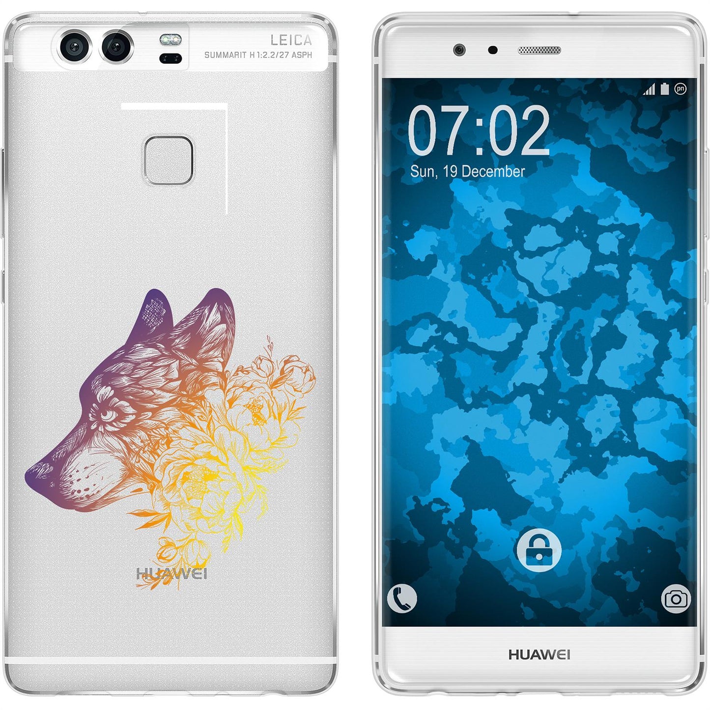 P9 Silikon-Hülle Floral Wolf M3-3 Case