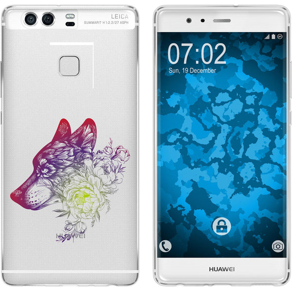 P9 Silikon-Hülle Floral Wolf M3-5 Case