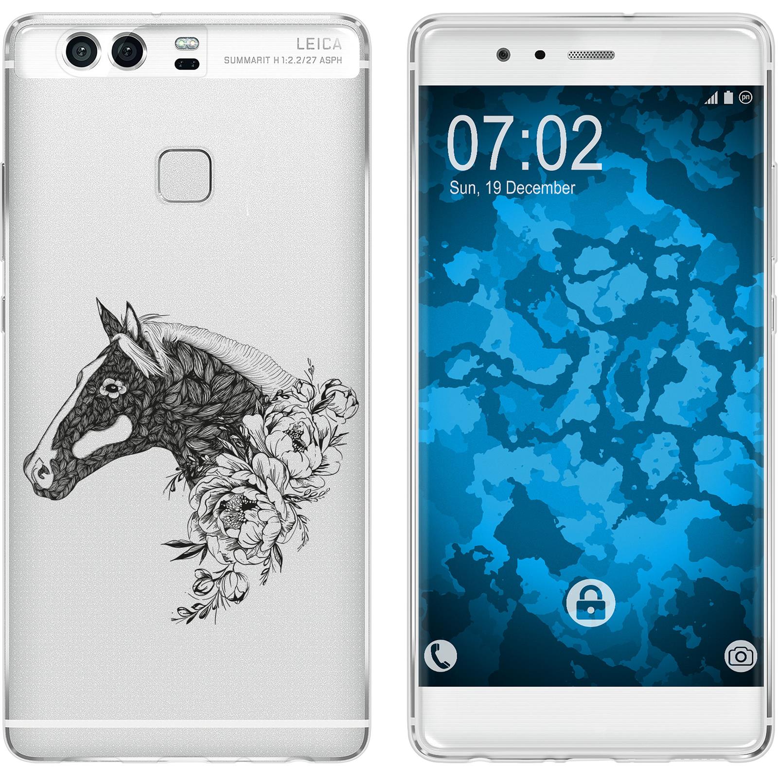 P9 Silikon-Hülle Floral Pferd M5-1 Case