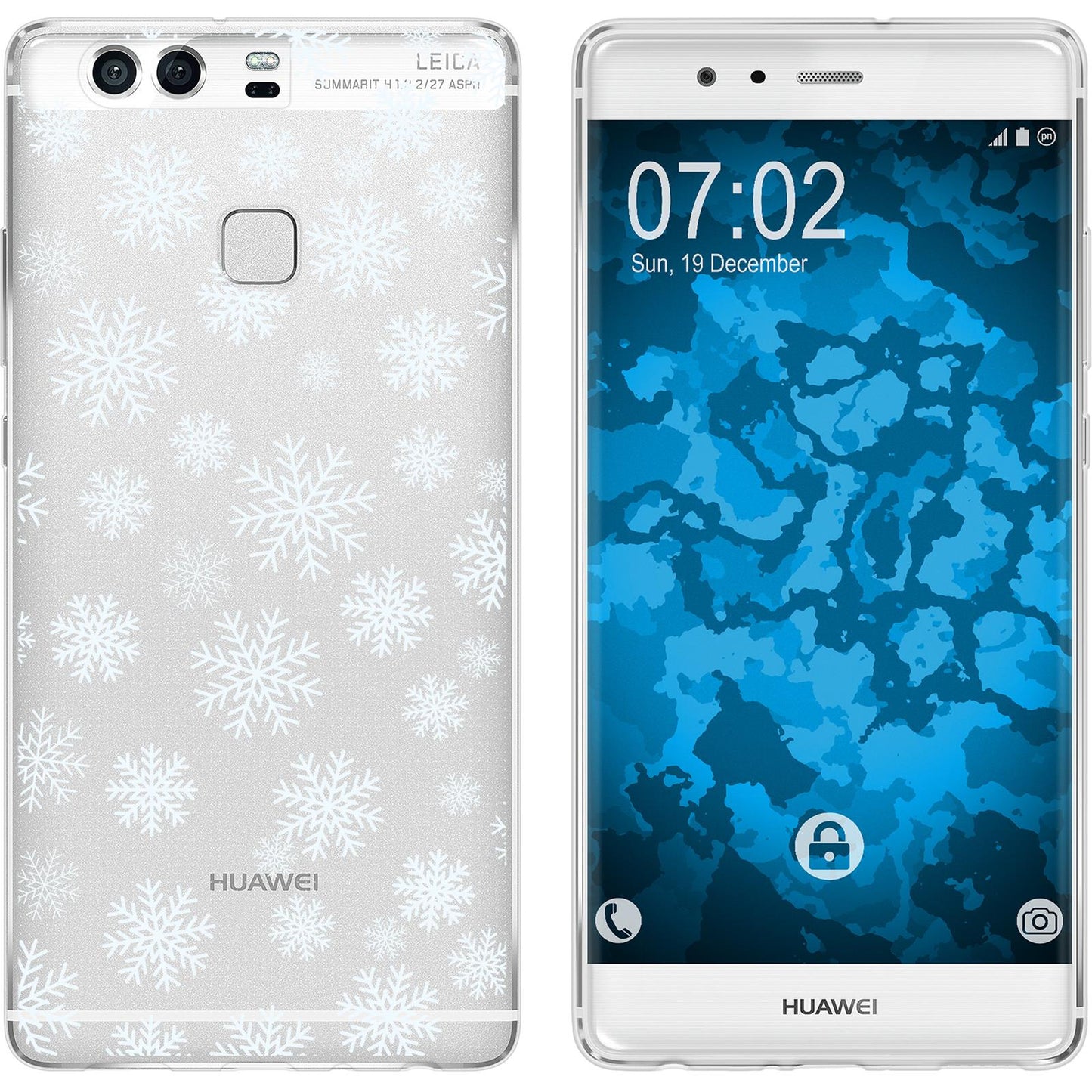 P9 Silikon-Hülle X Mas Weihnachten Schneeflocken M2 Case