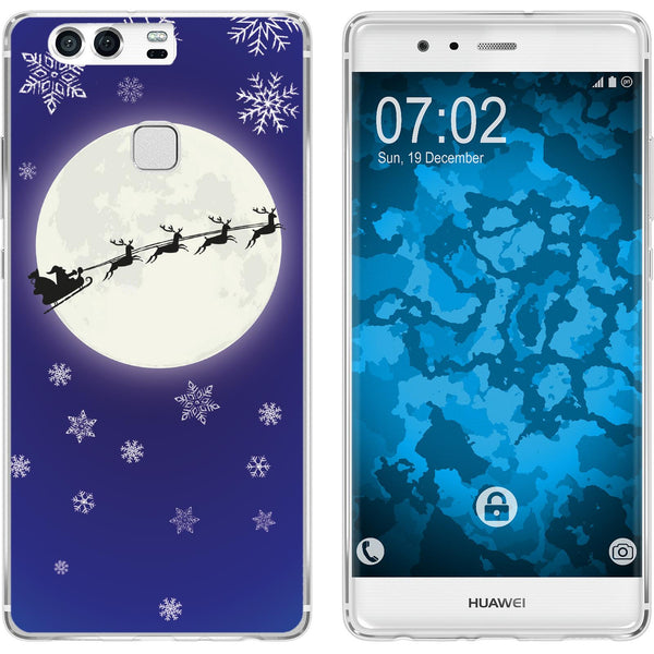 P9 Silikon-Hülle X Mas Weihnachten Santa - Snowflakes M4 Cas