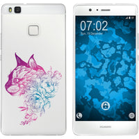 P9 Lite Silikon-Hülle Floral Katze M2-6 Case