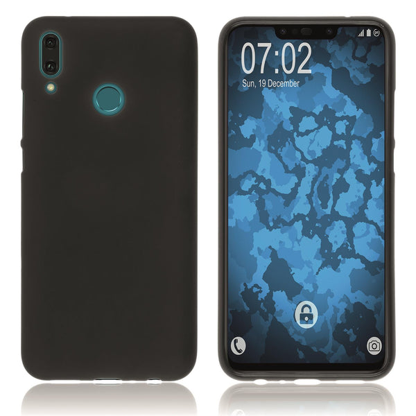 PhoneNatic Case kompatibel mit Huawei Y9 (2019) - schwarz Silikon Hülle matt Cover