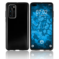PhoneNatic Case kompatibel mit Huawei P40 - schwarz Silikon Hülle transparent Cover