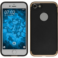 Hybridhülle für Apple iPhone 8 Carbonoptik gold