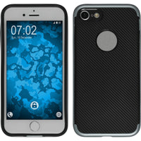 Hybridhülle für Apple iPhone 8 Carbonoptik grau
