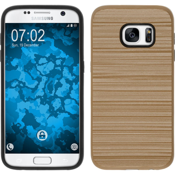 Hybridhülle für Samsung Galaxy S7 brushed Case gold