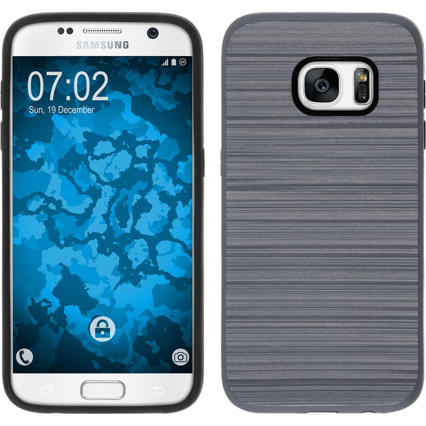 Hybridhülle für Samsung Galaxy S7 brushed Case grau