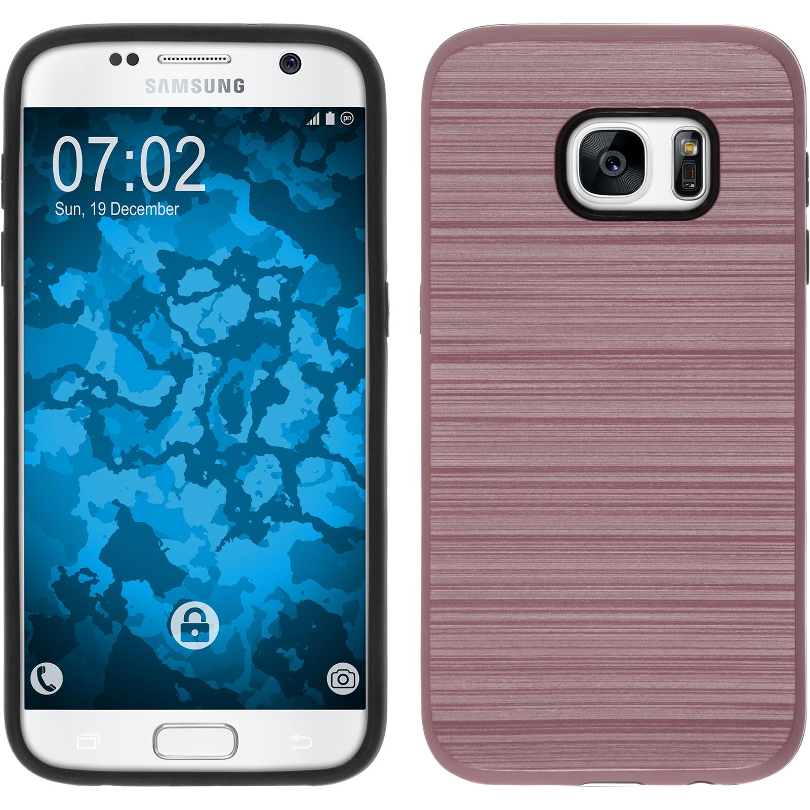Hybridhülle für Samsung Galaxy S7 brushed Case RosÈgold