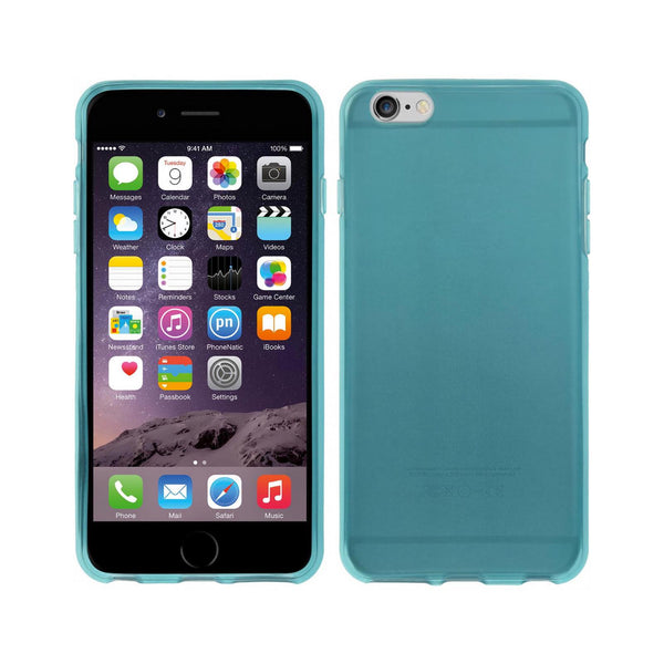 PhoneNatic Case kompatibel mit Apple iPhone 6 Plus / 6s Plus - türkis Silikon Hülle transparent + 2 Schutzfolien